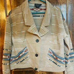 Pendleton Women's Beige Striped Blazer